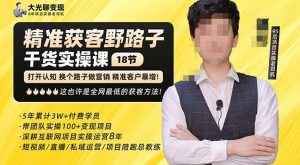 杨光·精准获客野路子，黑科技快速获取精准客户，这也许是全网最低的获客方法了-无痕资源库