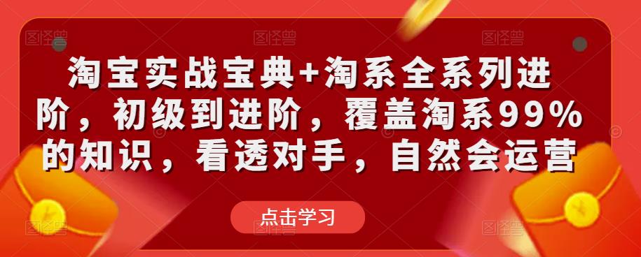 淘宝实战宝典+淘系全系列进阶，初级到进阶，覆盖淘系99%的知识，看透对手，自然会运营-无痕资源库