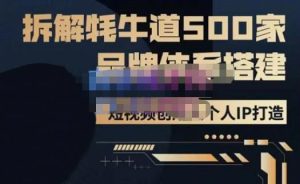 牛牛·500家餐饮品牌搭建&短视频深度解析，拆解牦牛道500家品牌体系搭建-无痕资源库