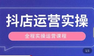 抖店运营全程实操教学课，实体店老板想转型直播带货，想从事直播带货运营，中控，主播行业的小白-无痕资源库