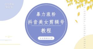 抖音快手暴力涨粉美女混剪视频教程，百分百过原创图片教程！附带违规申诉方法-无痕资源库