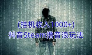 抖音Steam撸音浪玩法，挂机一天收入1000+不露脸 不说话 不封号 社恐人群福音-无痕资源库
