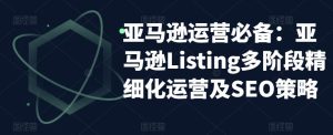 亚马逊运营必备：亚马逊Listing多阶段精细化运营及SEO策略-无痕资源库