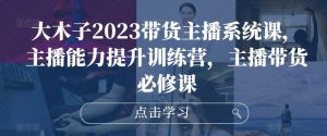 大木子2023带货主播系统课，主播能力提升训练营，主播带货必修课-无痕资源库