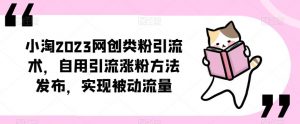 ​小淘2023网创类粉引流术，自用引流涨粉方法发布，实现被动流量-无痕资源库