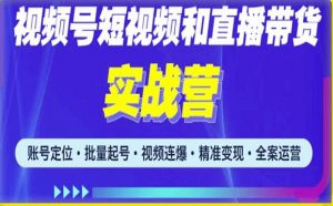 2023最新微信视频号引流和变现全套运营实战课程，小白也能玩转视频号短视频和直播运营-无痕资源库