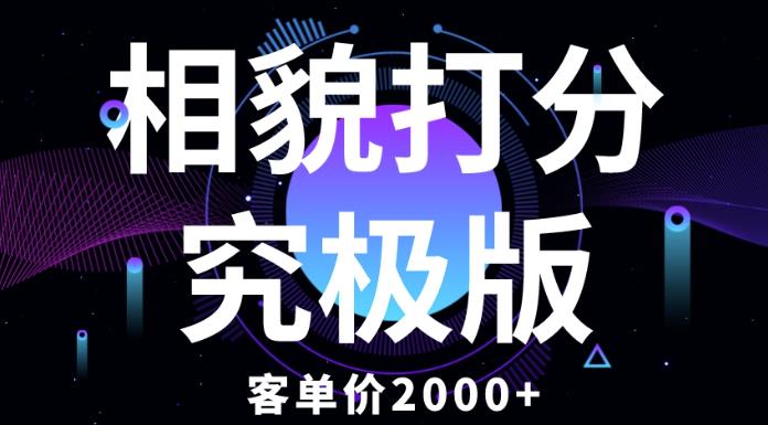 相貌打分究极版，客单价2000+纯新手小白就可操作的项目-无痕资源库
