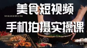 烁石·美食视频手机拍摄实操课，​美食摄影理论、手机拍摄相关设置、剪辑调色、布光原理等内容-无痕资源库