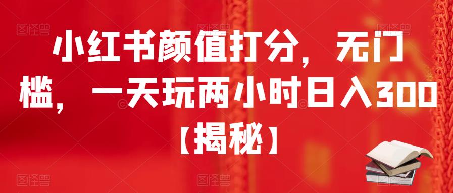 小红书颜值打分，无门槛，一天玩两小时日入300+【揭秘】-无痕资源库