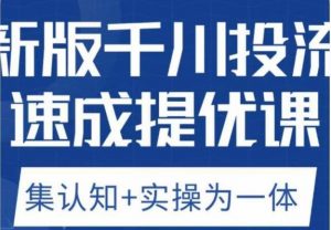 老甲优化狮新版千川投流速成提优课，底层框架策略实战讲解，认知加实操为一体！-无痕资源库