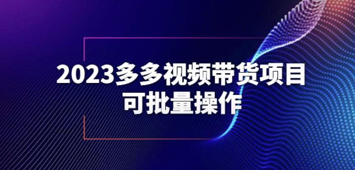 2023多多视频带货项目，可批量操作【保姆级教学】【揭秘】-无痕资源库