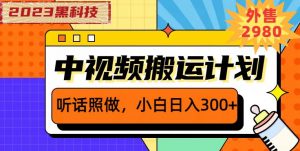 外面卖2980元2023黑科技操作中视频撸收益，听话照做小白日入300+-无痕资源库