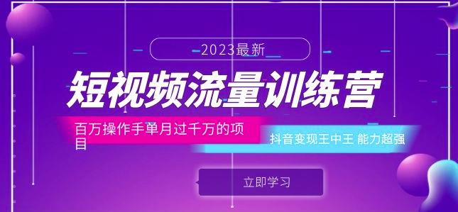 短视频流量训练营：百万操作手单月过千万的项目：抖音变现王中王能力超强-无痕资源库