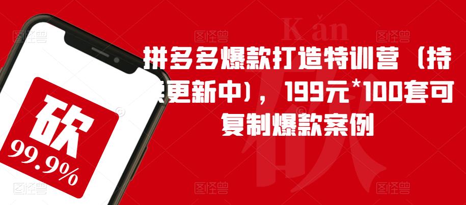 拼多多爆款打造特训营(持续更新中),199元*100套可复制爆款案例-无痕资源库