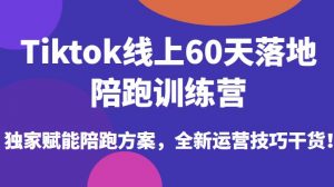 Tiktok线上60天落地陪跑训练营,独家赋能陪跑方案,全新运营技巧干货-无痕资源库