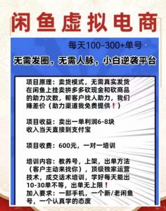 外边收费600多的闲鱼新玩法虚似电商之拼多多助力项目，单号100-300元-无痕资源库