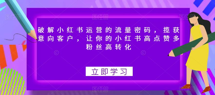 破解小红书运营的流量密码，揽获意向客户，让你的小红书高点赞多粉丝高转化-无痕资源库