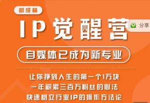 树成林·IP觉醒营,快速树立行业IP的操作方法论,让你赚到人生的第一个1万块-无痕资源库