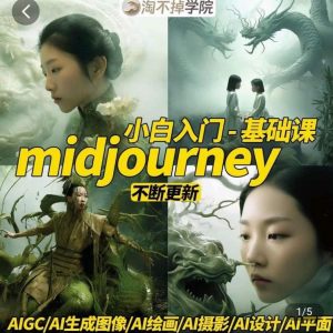 淘不掉学院·midjourney小白入门基础,AI摄影+AI设计+AI绘画-AIGC作图-无痕资源库