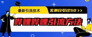 最新引流技术，哔哩哔哩引流方法，实测日引50人【揭秘】-无痕资源库