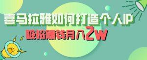 喜马拉雅如何打造个人IP,吸粉赚钱月入2W【揭秘】-无痕资源库