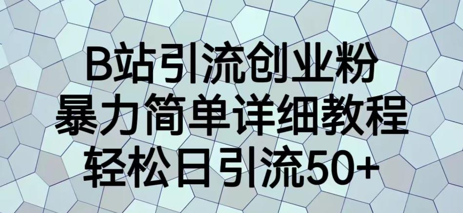 B站引流创业粉，暴力简单详细教程，轻松日引流50+【揭秘】-无痕资源库