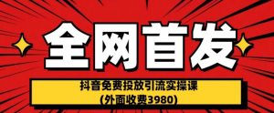 全网首发：抖音免费投放引流实操课(外面收费3980)【揭秘】-无痕资源库