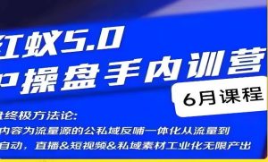 红蚁5.0IP操盘手内训营，IP操盘终极方法论-无痕资源库