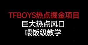 TFBOYS热点掘金项目,巨大热点风口,喂饭级教学-无痕资源库
