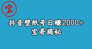 宝哥抖音壁纸号日赚2000+,不需要真人露脸就能操作【揭秘】-无痕资源库