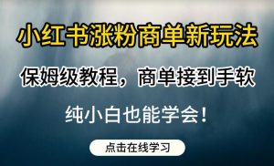 小红书涨粉商单新玩法，保姆级教程，商单接到手软，纯小白也能学会【揭秘】-无痕资源库