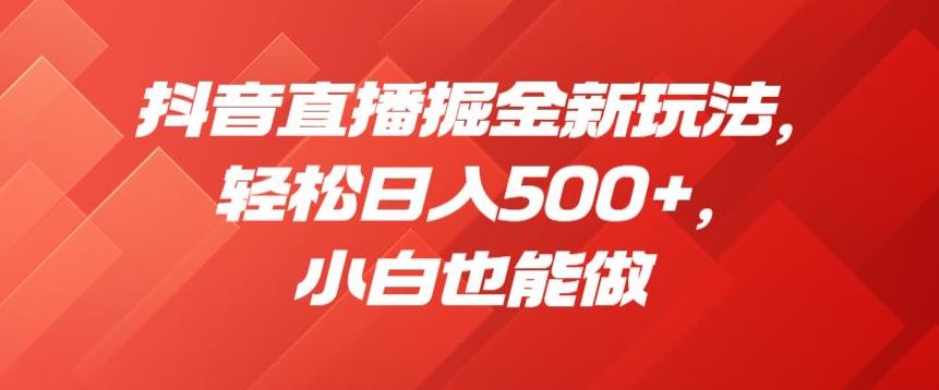 抖音直播掘金新玩法，轻松日入500+，小白也能做【揭秘】-无痕资源库