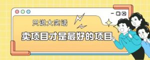 卖项目才是最好的项目一单3000+【揭秘】-无痕资源库
