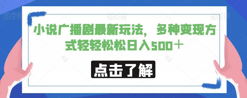 小说广播剧最新玩法，多种变现方式轻轻松松日入500＋【揭秘】-无痕资源库