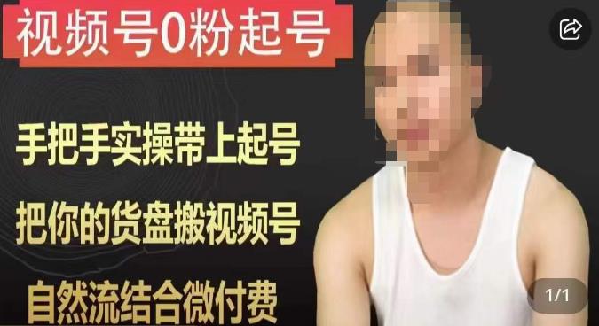 天诺老吴视频号0粉起号课程，手把手实操带上起号，把你的货盘搬视频号，自然流结合微付费-无痕资源库