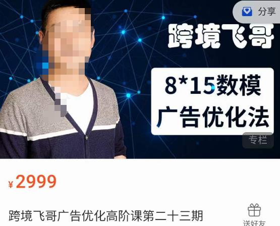 跨境飞哥·广告优化高阶课第二十三期,8*15数模广告优化法,用数据驱动决策-无痕资源库