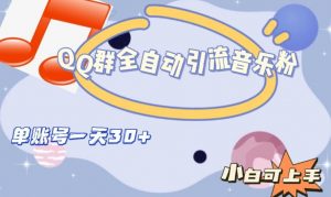 QQ群全自动引流音乐粉,单账号一天轻松引流30+-无痕资源库