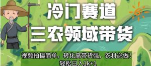 冷门赛道三农领域带货,视频拍摄简单,转化高带货强,农村必做!【揭秘】-无痕资源库