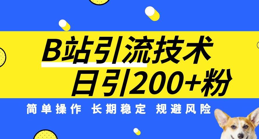 B站引流技术：每天引流200精准粉，简单操作，长期稳定，规避风险-无痕资源库