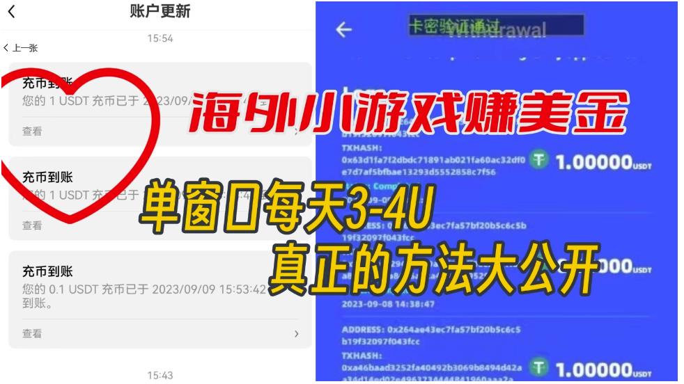 海外小游戏美金项目真正可以达到3-4U单窗口的方法，单台电脑收入300+【揭秘】-无痕资源库