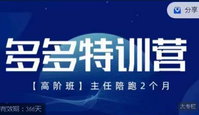 纪主任·多多特训营高阶班【9月13日更新】，拼多多最新玩法技巧落地实操-无痕资源库