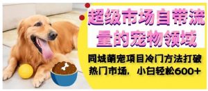 超级市场自带流量的宠物领域，同城萌宠项目冷门方法打破热门市场，小白轻松600+-无痕资源库