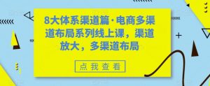 8大体系渠道篇·电商多渠道布局系列线上课，渠道放大，多渠道布局-无痕资源库