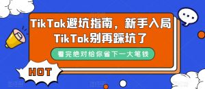 TikTok避坑指南,新手入局TikTok别再踩坑了-无痕资源库