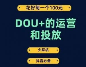 DOU+的运营和投放，花1条DOU+的钱，成为DOU+的投放高手，少走弯路不采坑-无痕资源库
