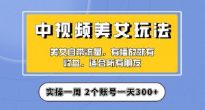 实操一天300+，中视频美女号项目拆解，保姆级教程助力你快速成单！【揭秘】-无痕资源库