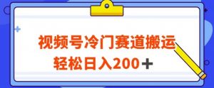 视频号最新冷门赛道搬运玩法，轻松日入200+【揭秘】-无痕资源库