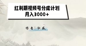 外面收费1980的红利期视频号分成计划2.0版本教学【揭秘】-无痕资源库
