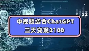中视频结合ChatGPT，三天变现3100，人人可做玩法思路实操教学【揭秘】-无痕资源库