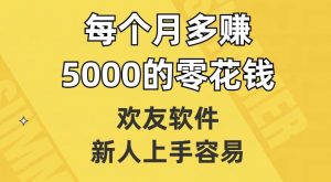 欢友软件，新人上手容易，每个月多赚5000的零花钱【揭秘】-无痕资源库